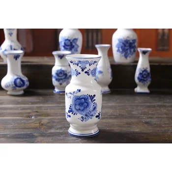 Керамический кашпо нового дизайна, бело-голубая фарфоровая ваза для декора