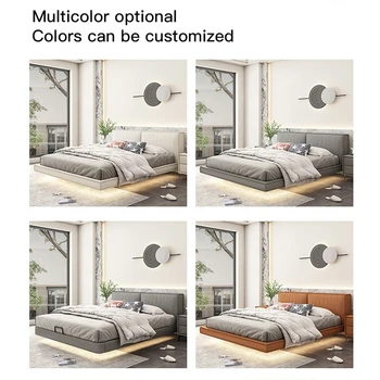 Кожаные кровати Минималистская домашняя мебель Каркас двуспальной кровати Для маленькой квартиры 150 Спальный гарнитур в скандинавском стиле