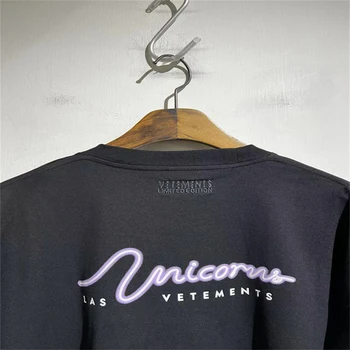 Модная футболка Vetements с принтом Дельфина с вышивкой Для мужчин и женщин 1: 1, Лучшее качество, Футболка Оверсайз, Топы, Te