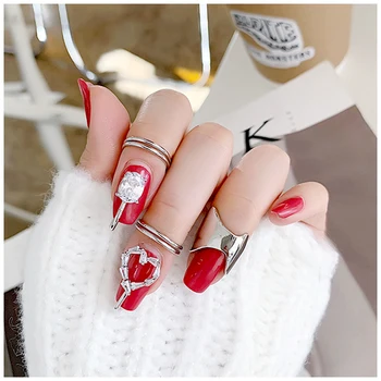 Модное кольцо для ногтей с Цирконием, Фото Фаланги, Позолоченный Маникюр, Защитные Кольца Для женщин, Модный Ювелирный Аксессуар для подростков