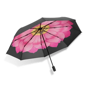 Мужчины Женщины Зонт от солнца и дождя с защитой от ультрафиолета, Ветрозащитные складные компактные зонты для путешествий на открытом воздухе
