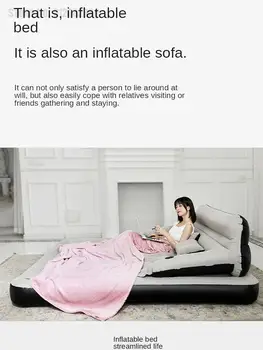 Надувная кровать одноместная двухместная бытовая кровать на воздушной подушке, коврик для пола, ленивый складной матрас, надувной диван-кровать на открытом воздухе