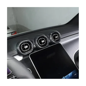Накладка Крышки Воздуховода Центрального Управления Переменного Тока для Mercedes-Benz C-Class W206 C200 C300 2022 Аксессуары ABS Из Углеродного Волокна