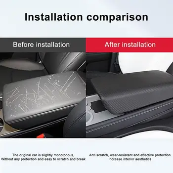 Накладка на подлокотник автомобиля для Tesla Model Y, Защитная крышка коробки для подлокотников центральной консоли, защитный чехол для автомобильного подлокотника