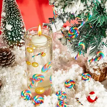 Наполнитель Рождественской вазы, Жемчужные плавающие свечи, Центральные бусины Для декора Рождественского домашнего стола и вечеринки