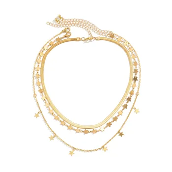 Нишевый дизайн, колье-чокер в форме хрустальной звезды Spice Girl для женщин, простое многослойное ожерелье-цепочка на ключицу, ювелирные изделия, подарки