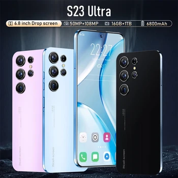 Новый смартфон S23 Ultra 6,8-дюймовый HD Полноэкранный 6800 мАч 16 ГБ + 1 ТБ Глобальная версия мобильных телефонов Android 3G 4G 5G Сотовый телефон