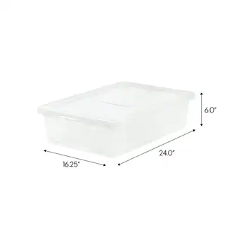 Пластиковый ящик для хранения под кроватью, прозрачный, набор из 4