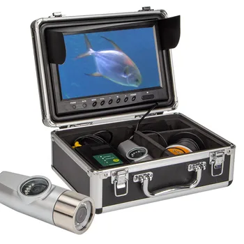 Подводная камера WF21 Двухобъективная камера HD 1000TVL 9-дюймовый Монитор ИК ночного видения 8 светодиодных Эхолотов Видеокамера