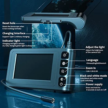 Промышленные эндоскопы Бороскопическая камера Камера для осмотра канализации 4,3-дюймовый ЖК-экран 33 ФУТА кабеля
