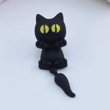 Серьги-гвоздики ручной работы с мультяшными 3D глиняными животными для женщин Cat Trend 2023, Новые поступления, Корейская бижутерия, подарки для вечеринок для девочек