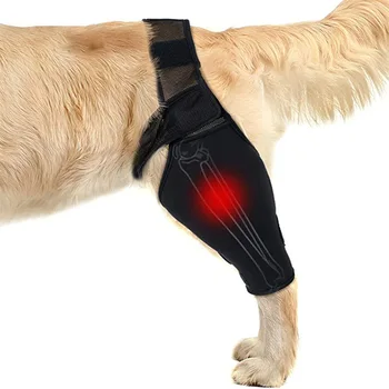 Собака с наколенниками на передних и задних лапах, восстанавливающая повязка, предотвращающая слизывание, Дышащая Обезболивающая Накладка на плечо, налокотник, Аксессуары для собак
