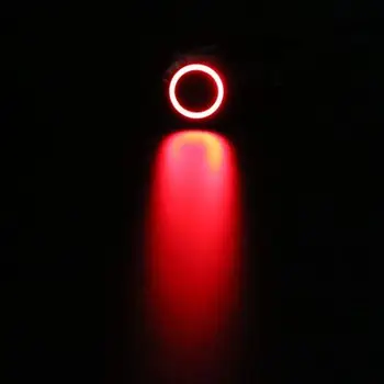 19-миллиметровая светодиодная кнопка с черным кольцевым освещением из оксида алюминия без фиксации, водонепроницаемая мгновенная фиксация кнопочного переключателя