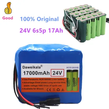 Pack de batteries 6S5P 100% originales 24V 17ah 18650, 25.2v 17000mAh, lithium-ion pour vélo électrique, avec chargeur