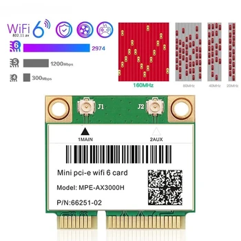 Wifi 6 Адаптер 3000 Мбит/с Bluetooth 5,2 MPE-AX3000H Mini PCI-E Беспроводная Карта 2,4 Г/5 ГГц Для Ноутбуков и Настольных компьютеров