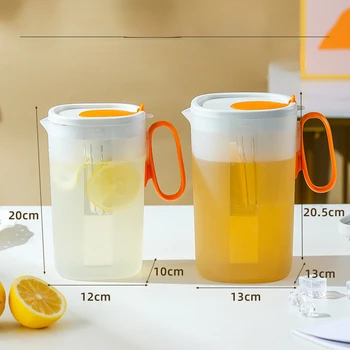 Бутылка для холодной воды Пластиковый чайник для напитков Летний холодильник Чайник для холодной воды большой емкости с крышкой Контейнер для хранения напитков