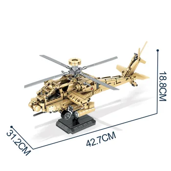 Военный научно-технический вертолет Строительный блок США Apache Chinook Боевой корабль Истребитель Аксессуары Кирпичи Игрушки Подарок