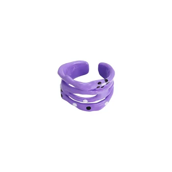 Готические кольца с фиолетовой эмалью Для женщин, Выдалбливающее Геометрическое кольцо, Ювелирные изделия в корейском стиле, подарок, Аксессуары Y2K