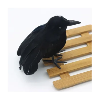 Имитация черной вороны, модель животного, искусственная ворона, декор для вечеринки в честь Хэллоуина, черные поддельные птицы, вороны, реквизит для украшения сада, B