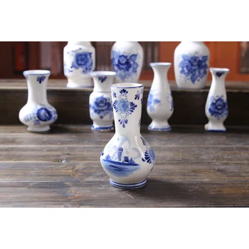 Керамический кашпо нового дизайна, бело-голубая фарфоровая ваза для декора