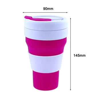 кофейный стаканчик объемом 475 мл Термостойкая силиконовая Телескопическая кружка для питья Прочная Портативная Легкая Съемная для кемпинга на открытом воздухе