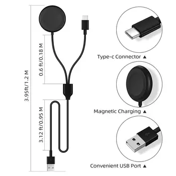 Настольные Смарт-Часы USB Кабель Для Зарядки Pad Аксессуары Магнитное Быстрое Беспроводное Зарядное Устройство Для SamsungGalaxy Watch 3/Active/Активный 2