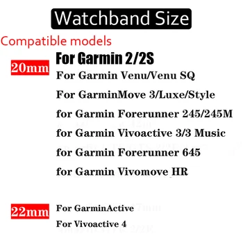 Нейлоновый ремешок для Garmin venu sq Forerunner 245 сменный ремешок для часов Спортивный браслет-петля для запястий Garmin vivoactive 3 4