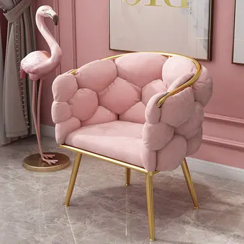 Офисные Кресла для отдыха Односпальный диван-кресла Легкая Роскошная сетка Кресло для спальни Red Girl Маникюрный салон Кресло для макияжа Poltrona Мебель для дома