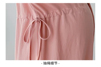 Платье для беременной женщины Лето 2023 Мода Элегантное Свободное платье для беременных и кормящих с коротким рукавом Платья на пуговицах с завязками на талии