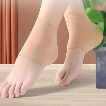 Силиконовый протектор для пяток, Уход за ногами, Подушка для восстановления кожи, носки в пол-ярда для женщин, мужские носки для пяток, облегчение боли в пятке, снижение давления