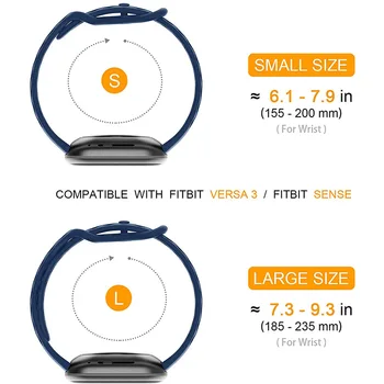 Сменный ремешок-браслет для Fitbit Versa 4 /Versa 3 Band Дышащий спортивный мягкий силиконовый ремешок для умных часов Fitbit Sense