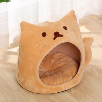 Универсальная подушка Four Seasons Cute Pet Cat Nest с короткими плюшевыми осенне-зимними теплыми принадлежностями для домашних животных