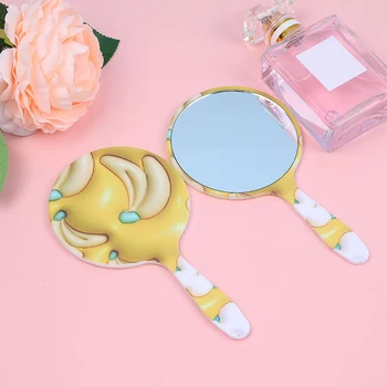 Цветное ручное зеркало для макияжа Круглой формы, косметическое зеркало с ручкой, ручное зеркало для СПА-салона, компактные зеркала